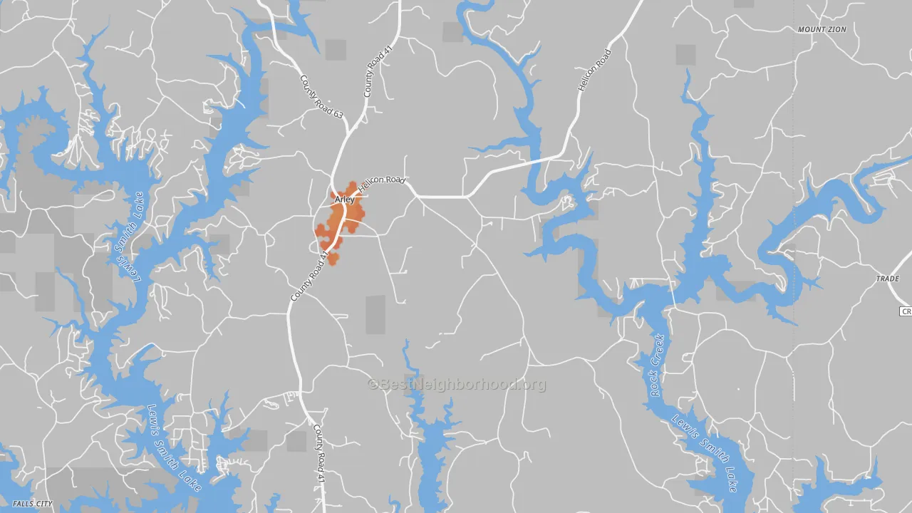 Bike Grade map of 35541, AL