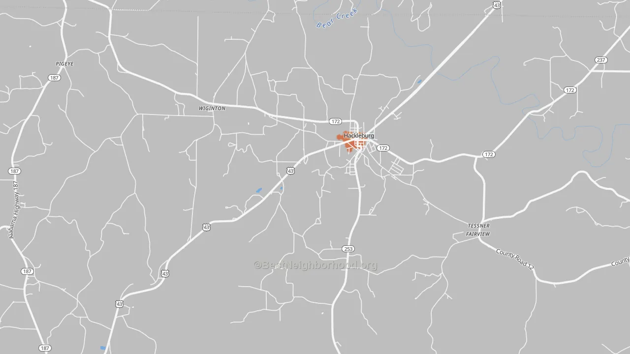 Bike Grade map of 35564, AL