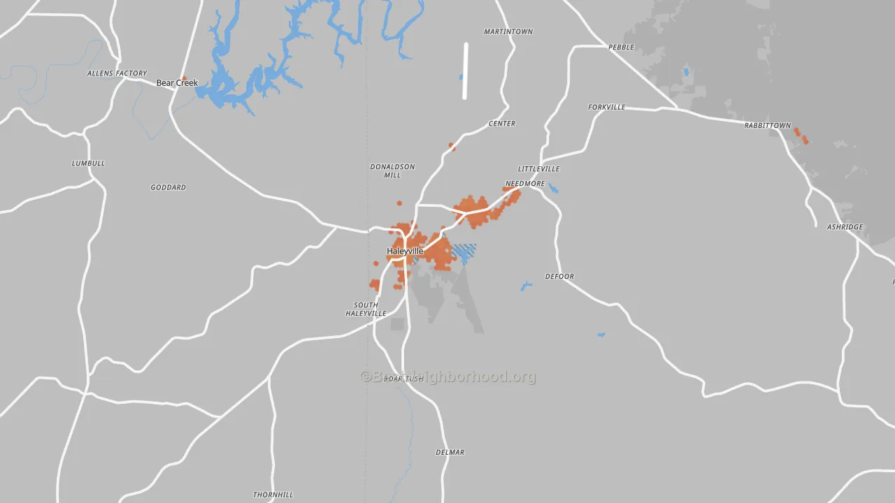 Bike Grade map of 35565, AL