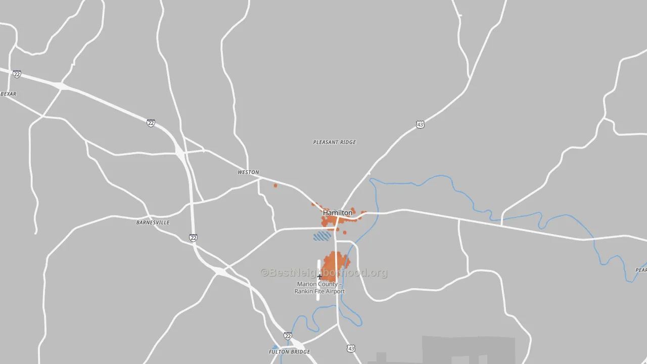 Bike Grade map of 35570, AL