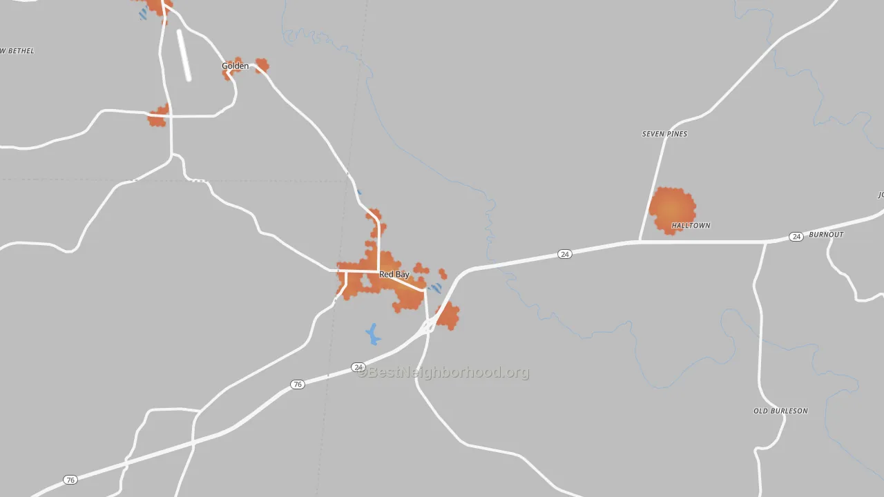 Bike Grade map of 35582, AL