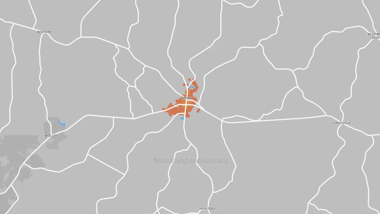 Bike Grade map of 35592, AL