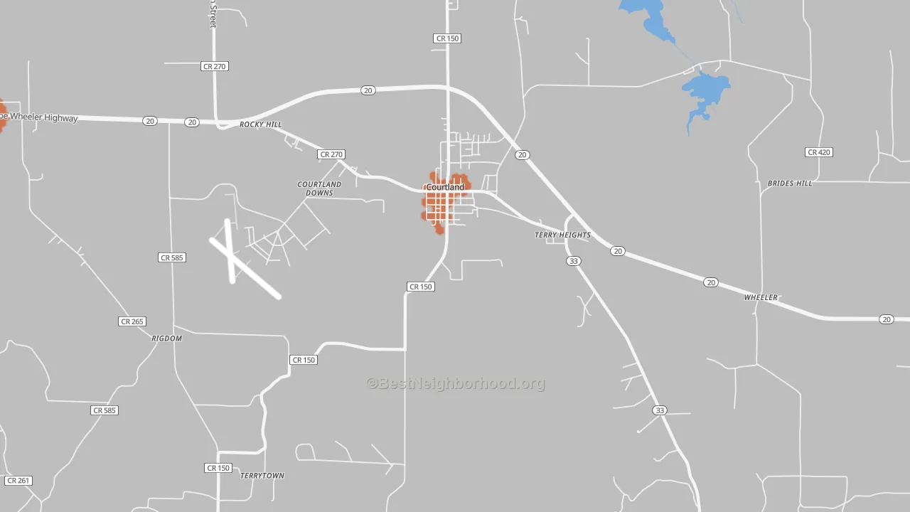 Bike Grade map of 35618, AL