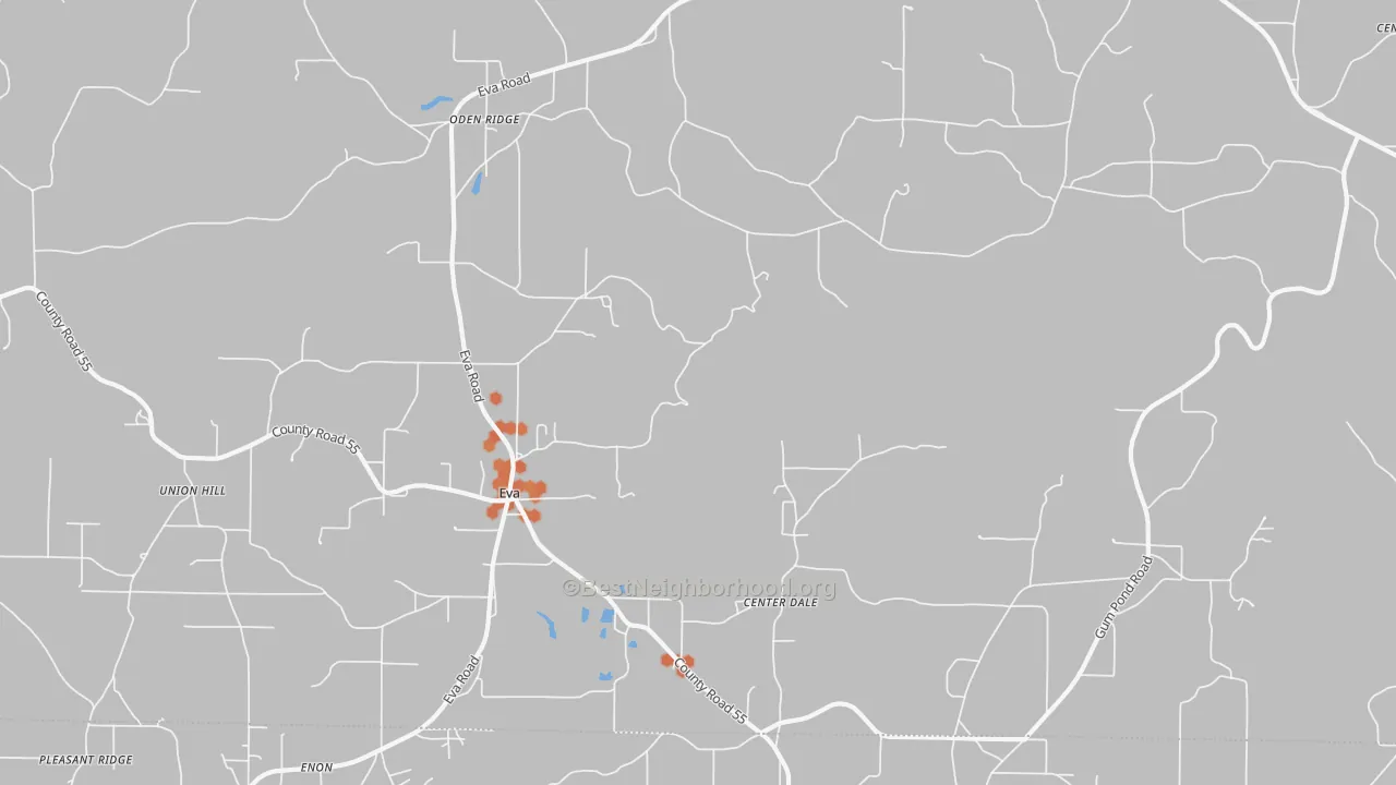 Bike Grade map of 35621, AL