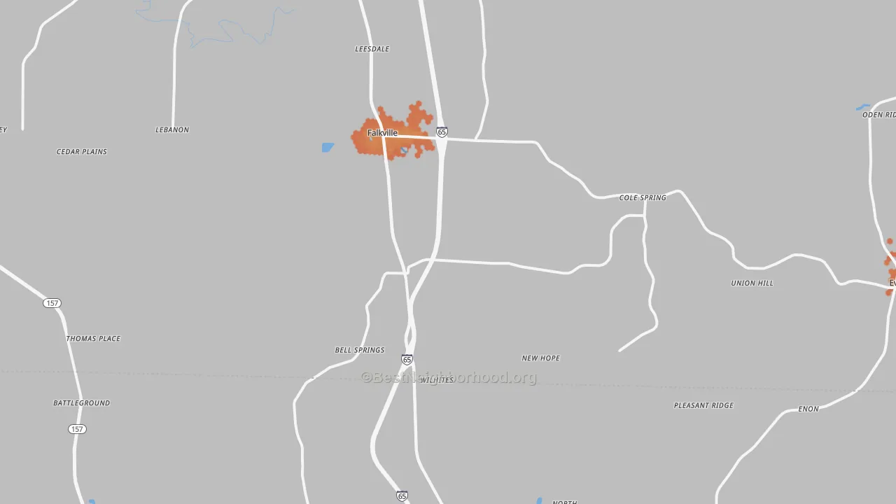 Bike Grade map of 35622, AL