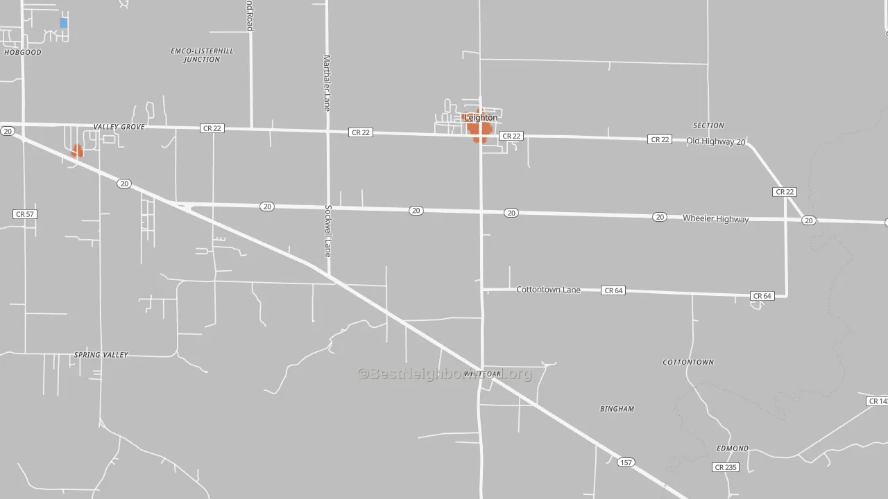 Bike Grade map of 35646, AL