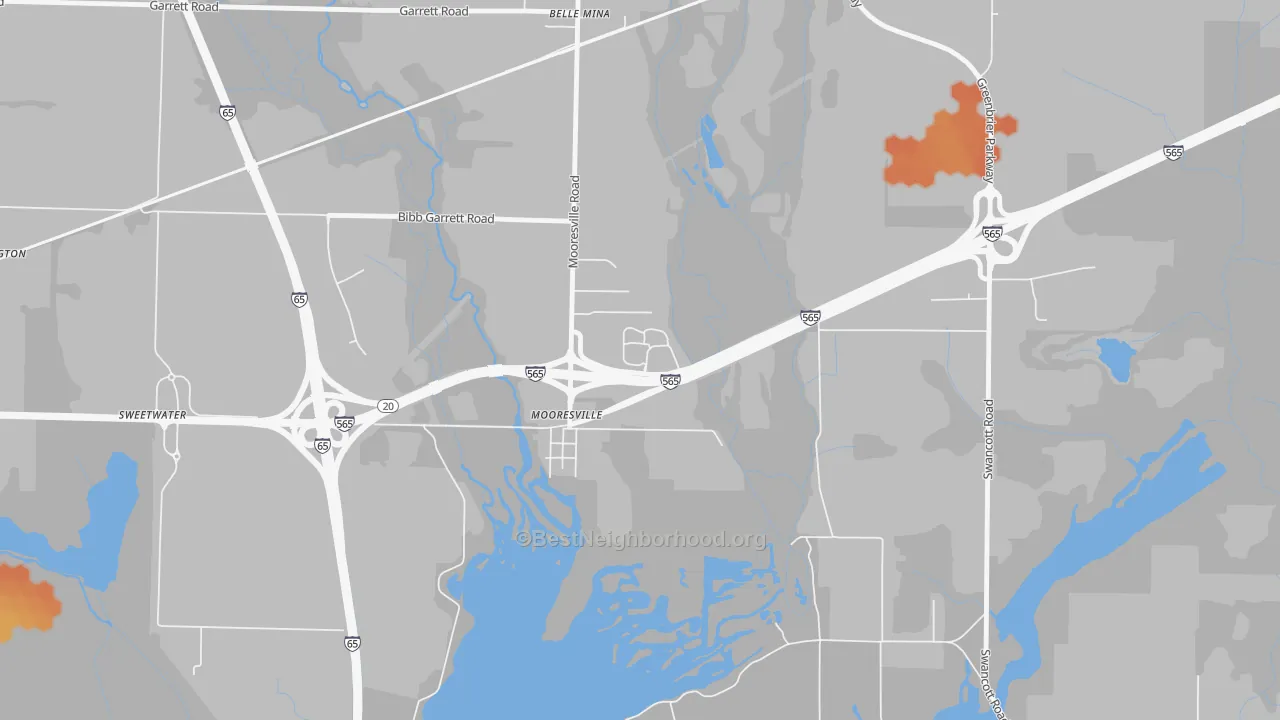 Bike Grade map of 35649, AL