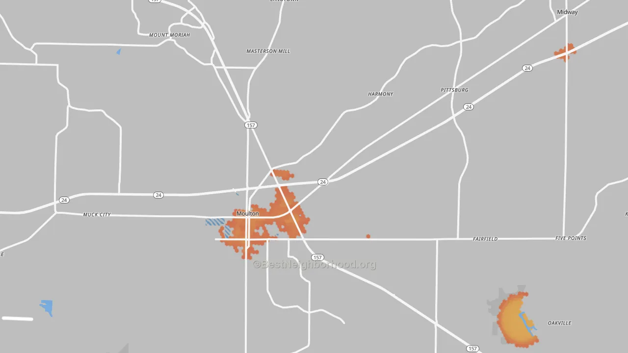 Bike Grade map of 35650, AL