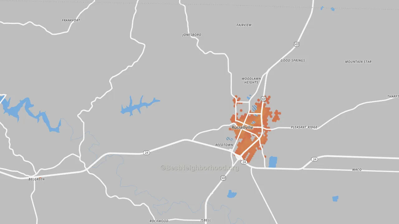 Bike Grade map of 35653, AL