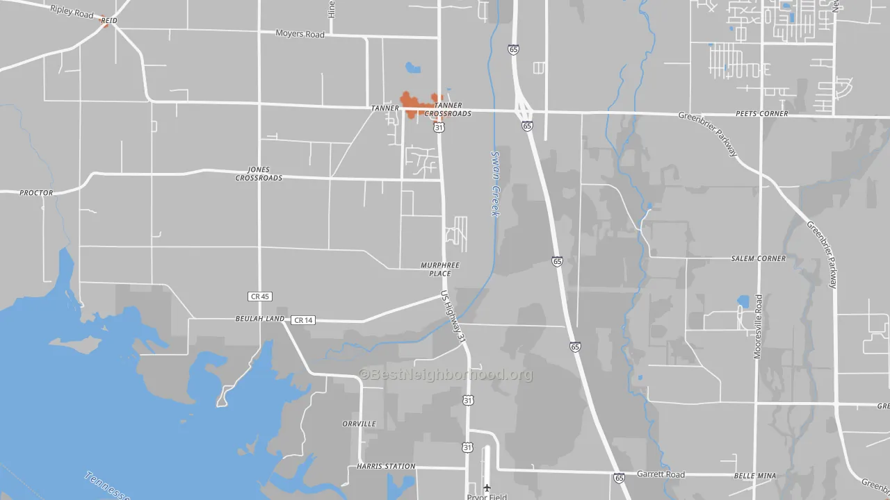 Bike Grade map of 35671, AL
