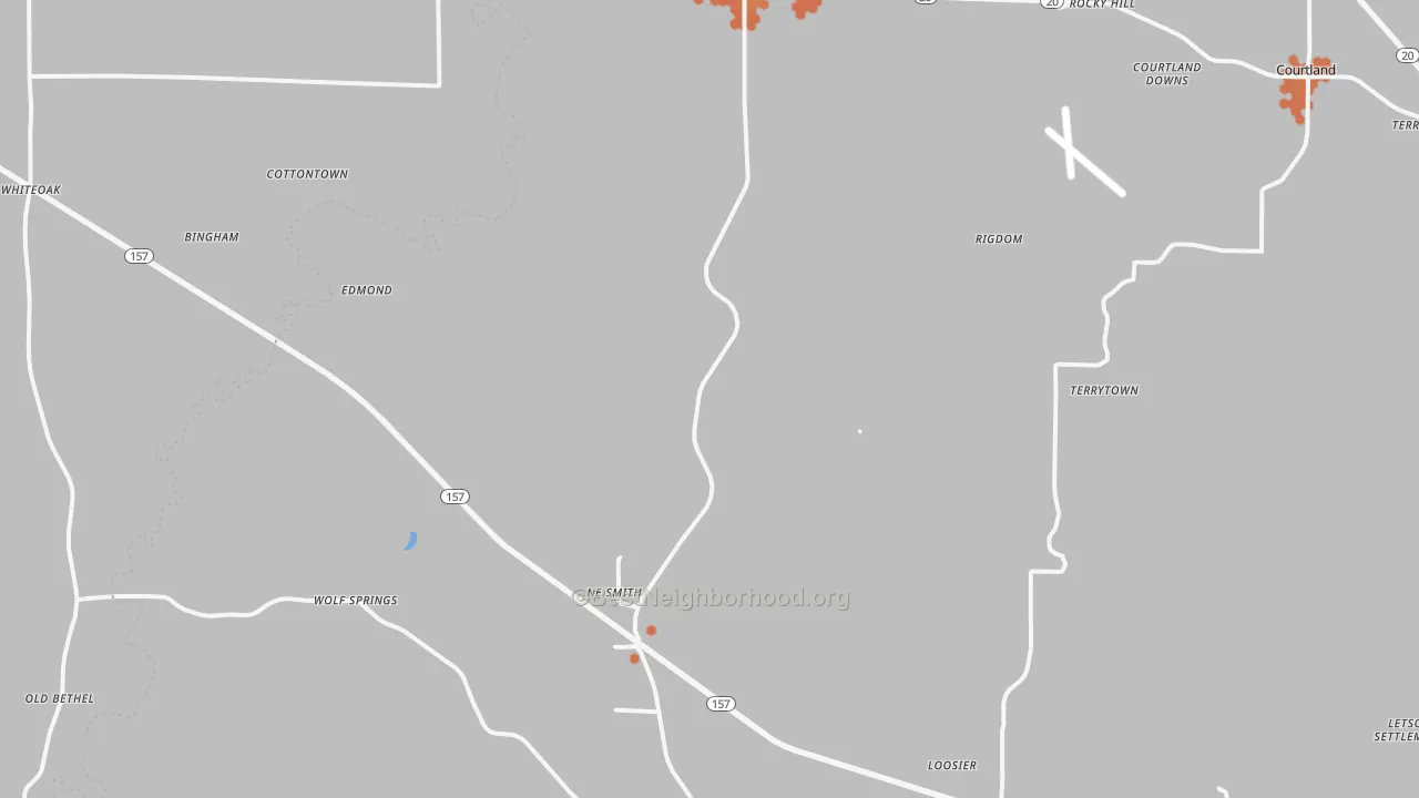Bike Grade map of 35672, AL