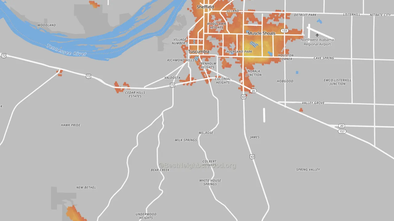 Bike Grade map of 35674, AL