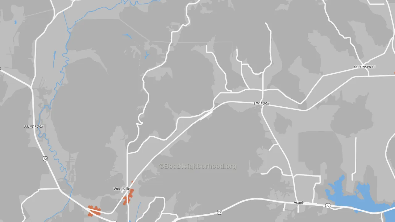 Bike Grade map of 35776, AL