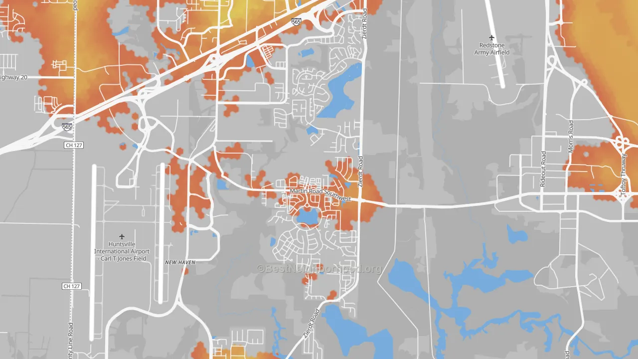 Bike Grade map of 35824, AL