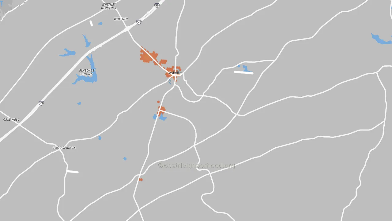Bike Grade map of 35953, AL