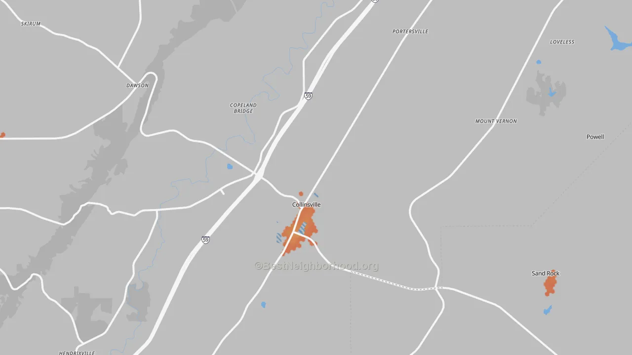 Bike Grade map of 35961, AL