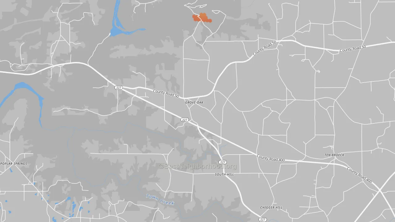 Bike Grade map of 35975, AL