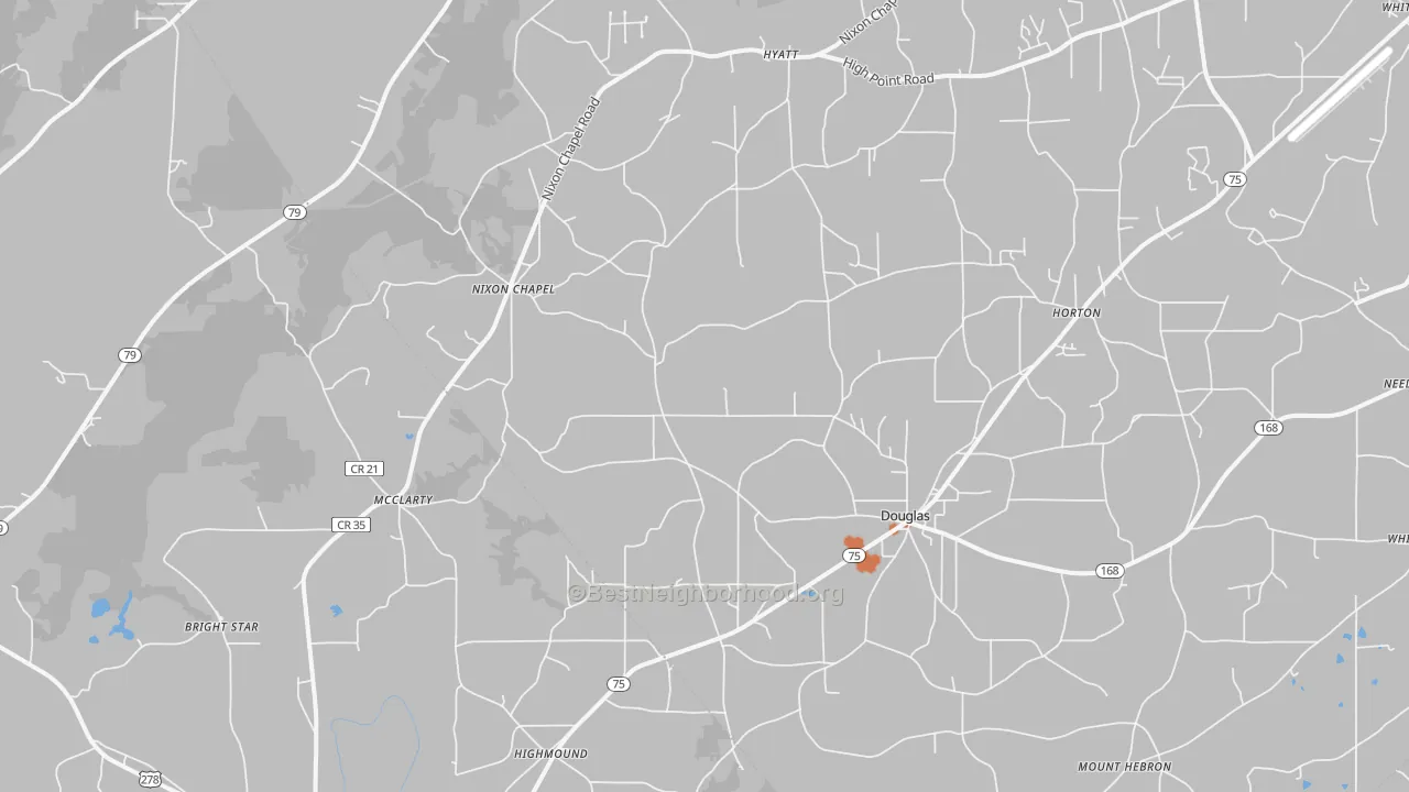 Bike Grade map of 35980, AL
