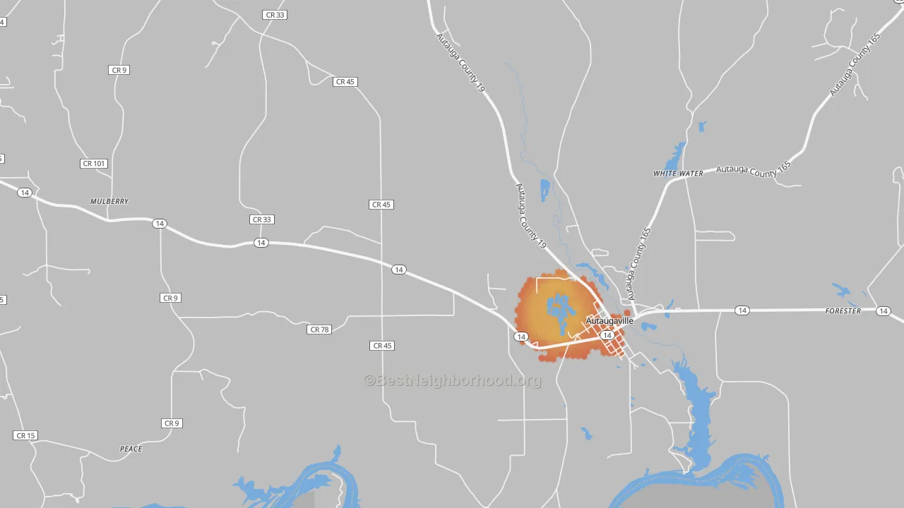 Bike Grade map of 36003, AL