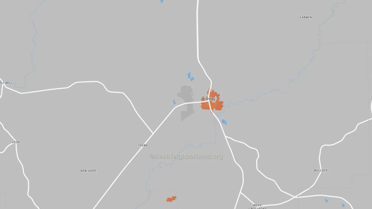 Bike Grade map of 36009, AL