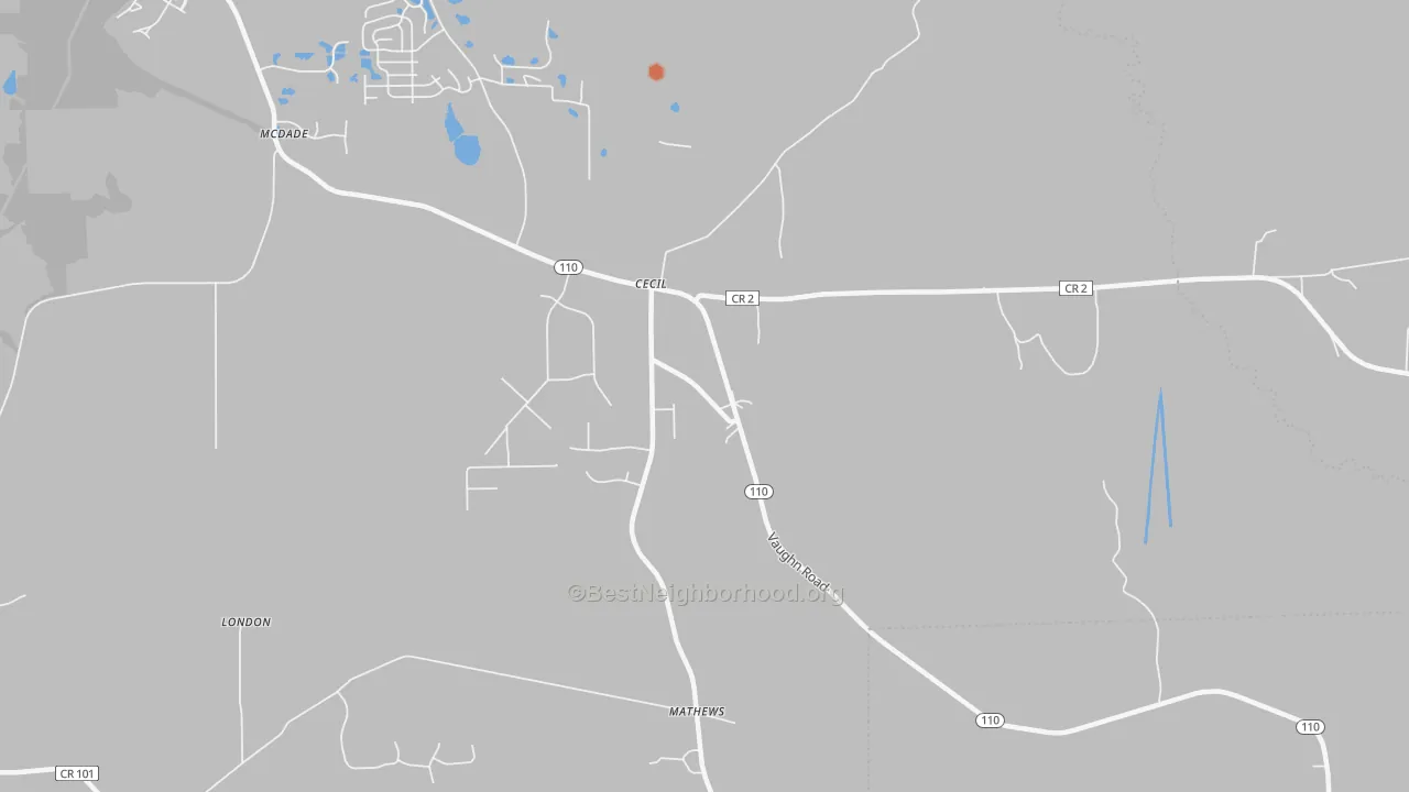 Bike Grade map of 36013, AL