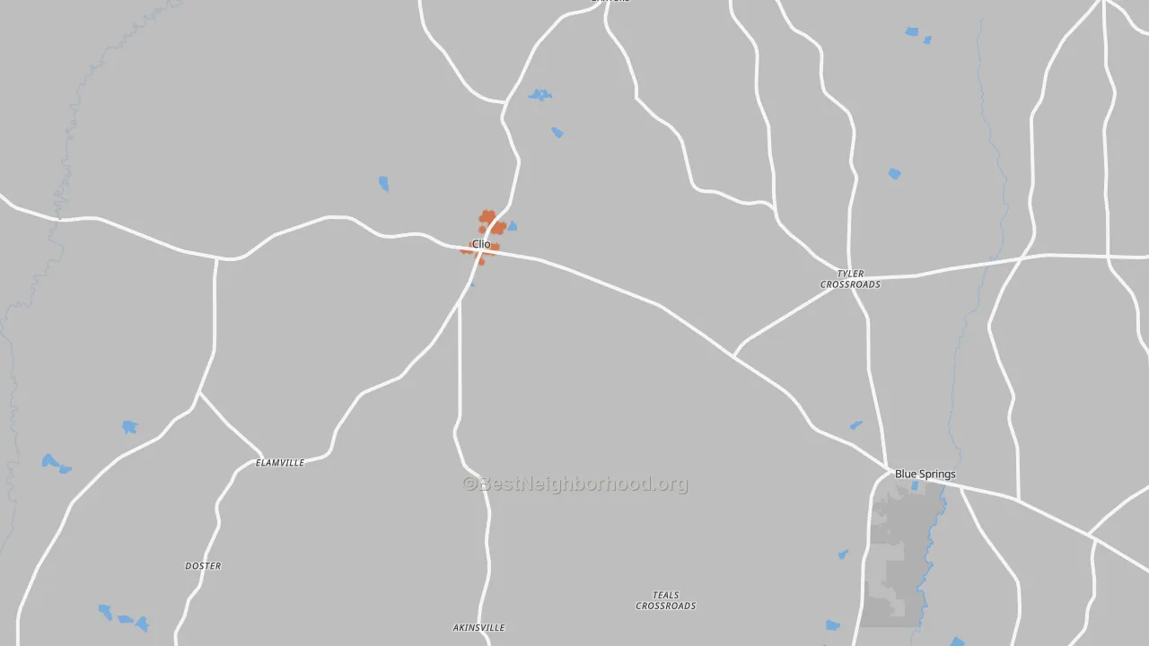 Bike Grade map of 36017, AL