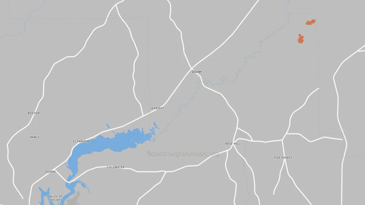 Bike Grade map of 36028, AL