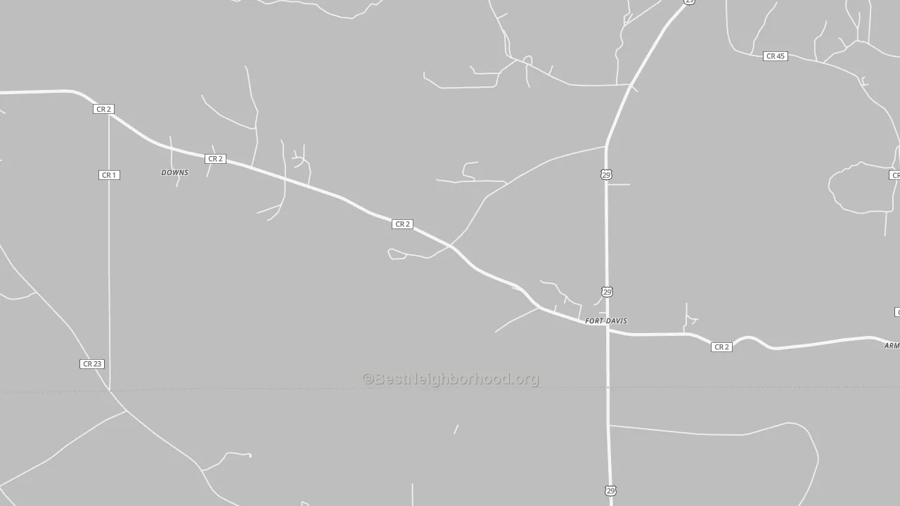 Bike Grade map of 36031, AL