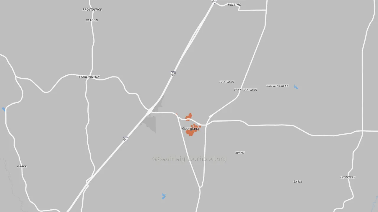 Bike Grade map of 36033, AL