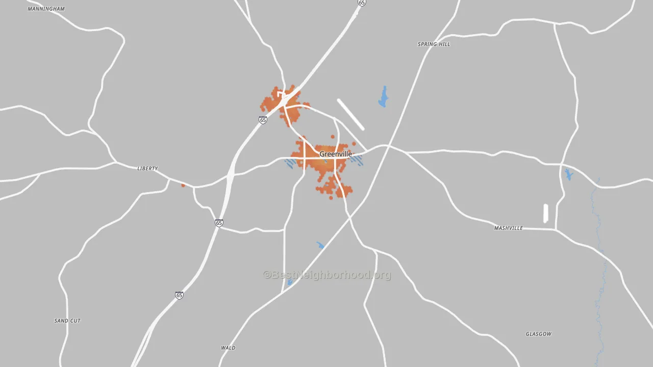 Bike Grade map of 36037, AL
