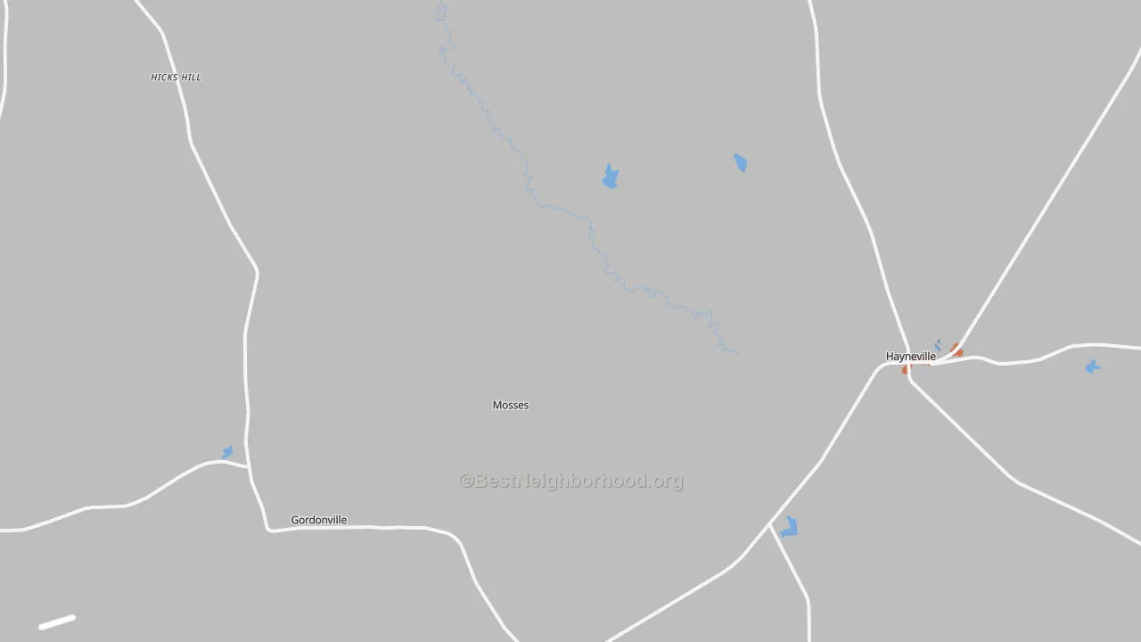 Bike Grade map of 36040, AL