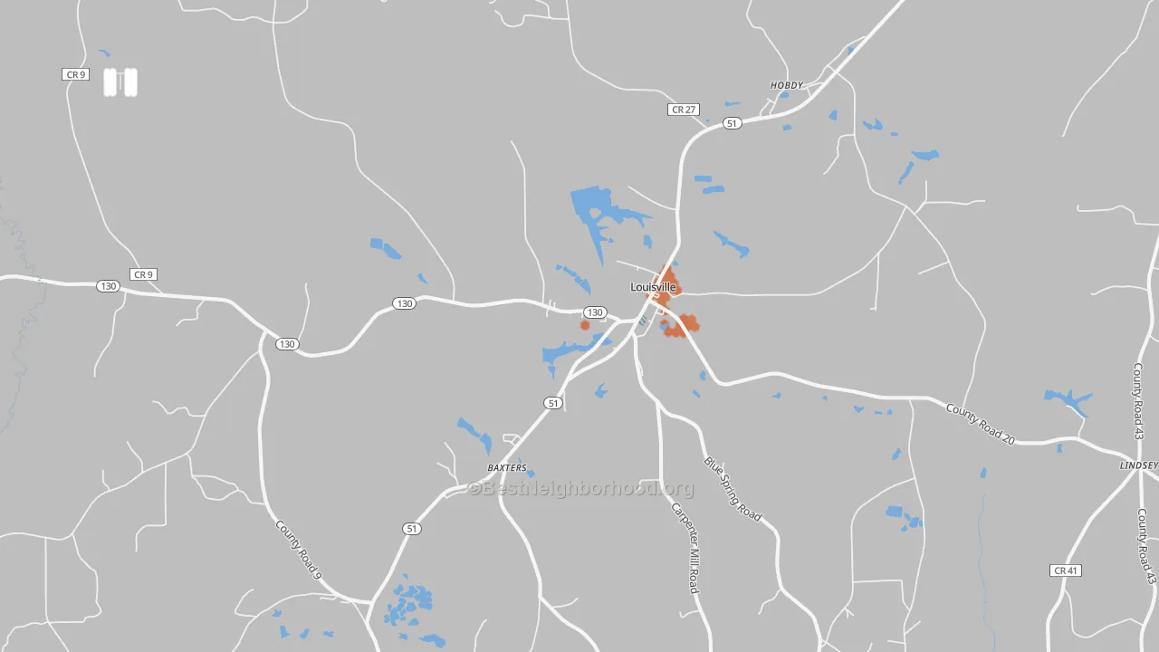 Bike Grade map of 36048, AL