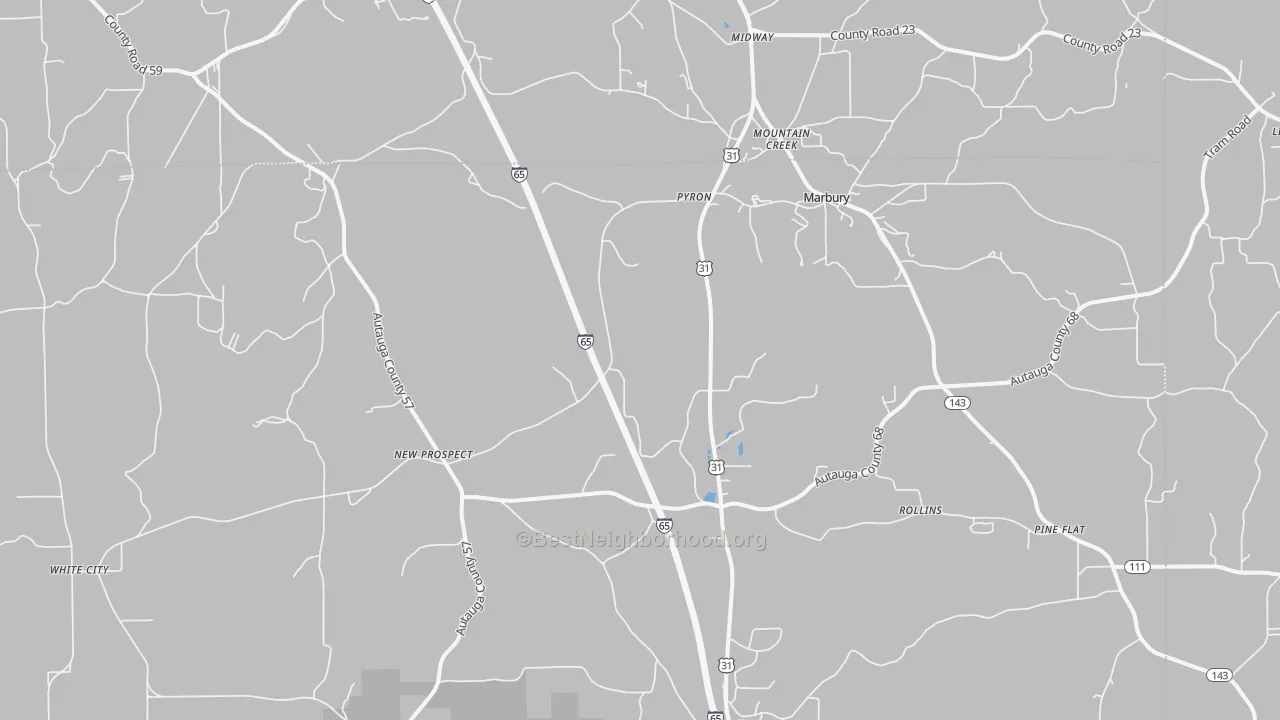 Bike Grade map of 36051, AL