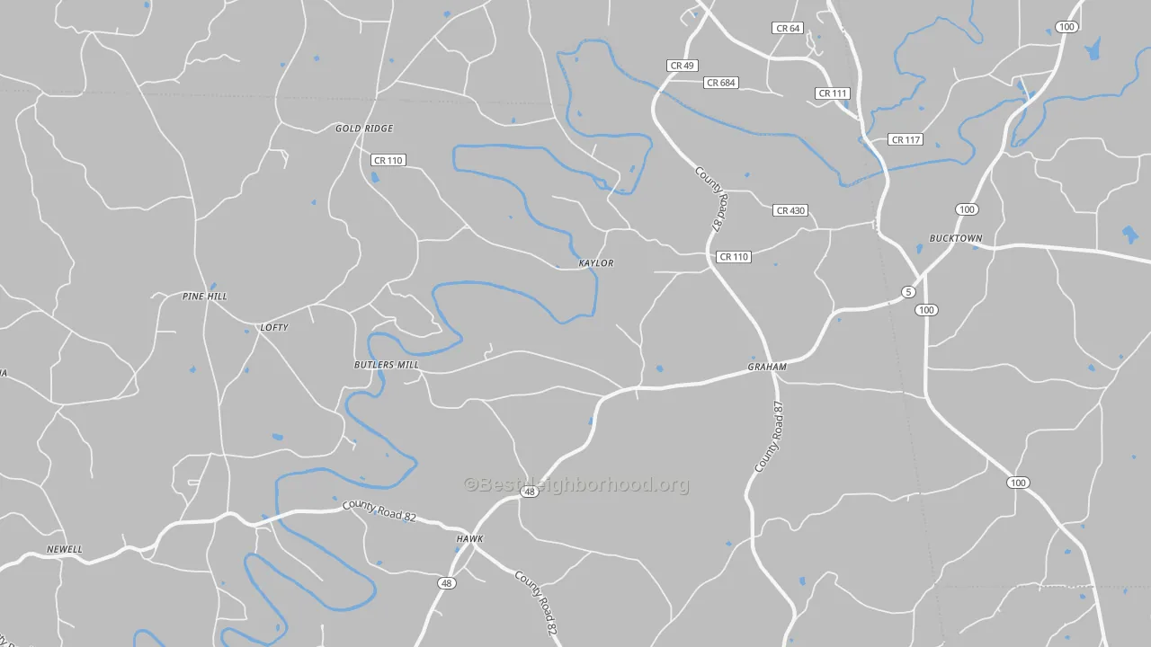 Bike Grade map of 36263, AL