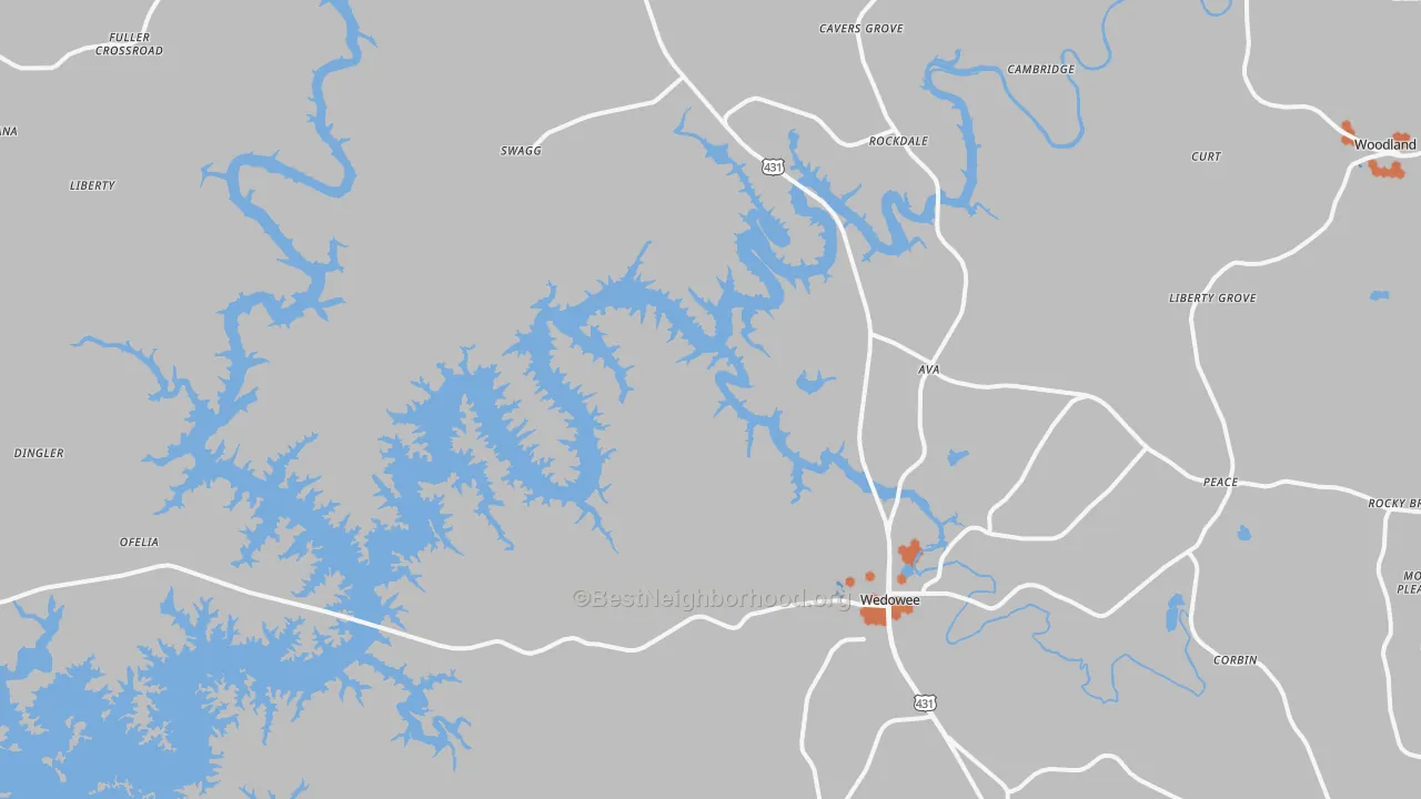 Bike Grade map of 36278, AL