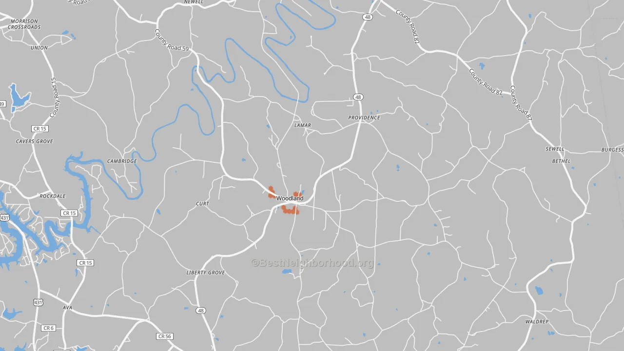 Bike Grade map of 36280, AL