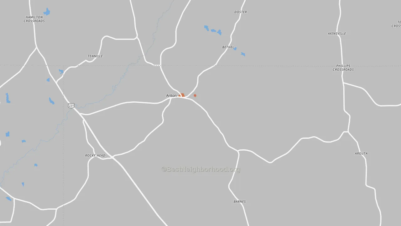Bike Grade map of 36311, AL