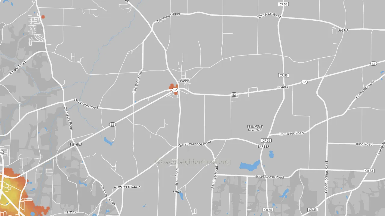 Bike Grade map of 36376, AL
