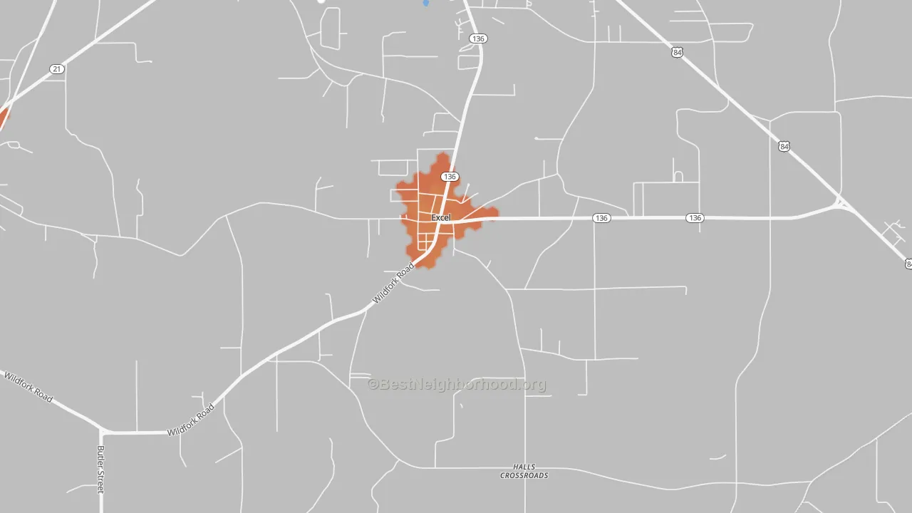 Bike Grade map of 36439, AL