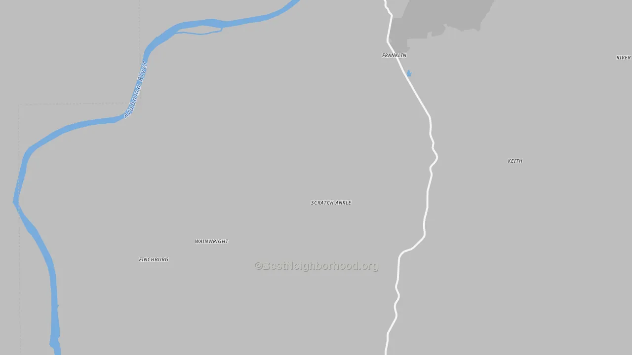 Bike Grade map of 36444, AL