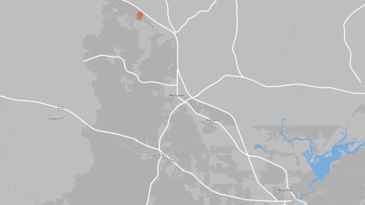 Bike Grade map of 36474, AL