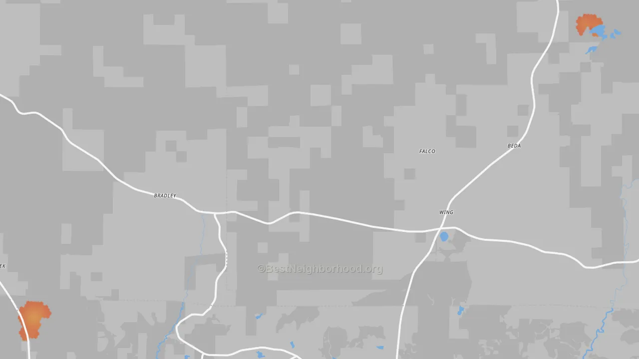 Bike Grade map of 36483, AL