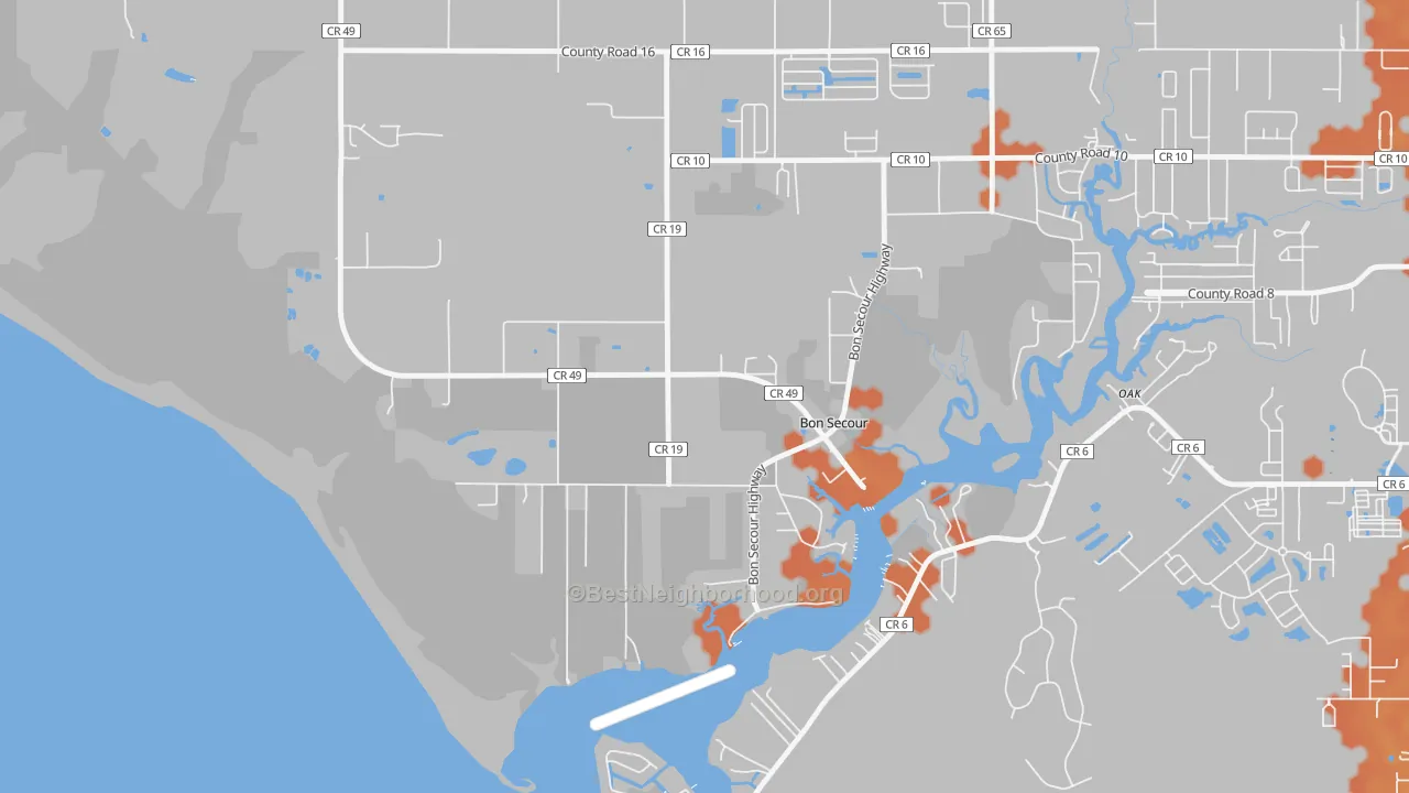 Bike Grade map of 36511, AL