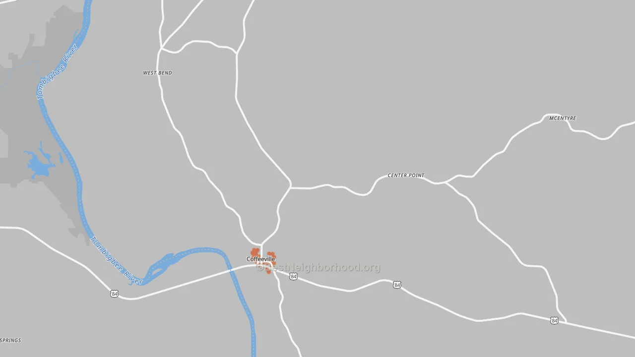 Bike Grade map of 36524, AL
