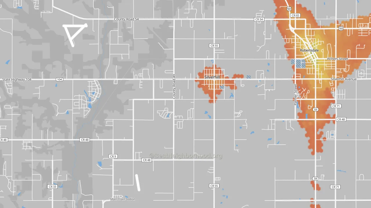 Bike Grade map of 36576, AL