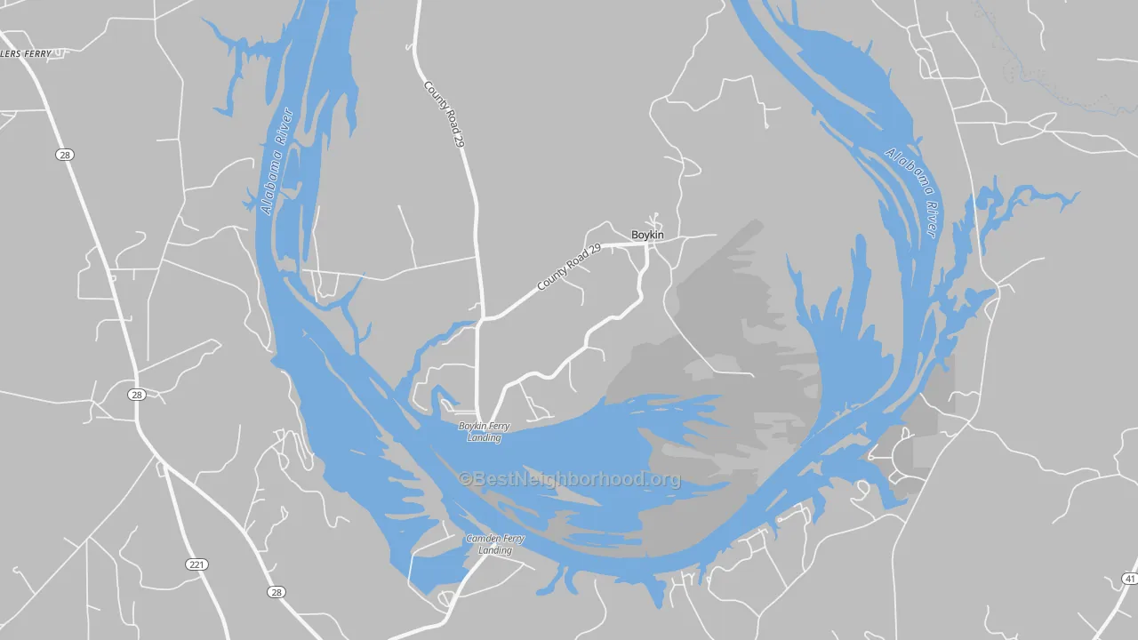 Bike Grade map of 36723, AL