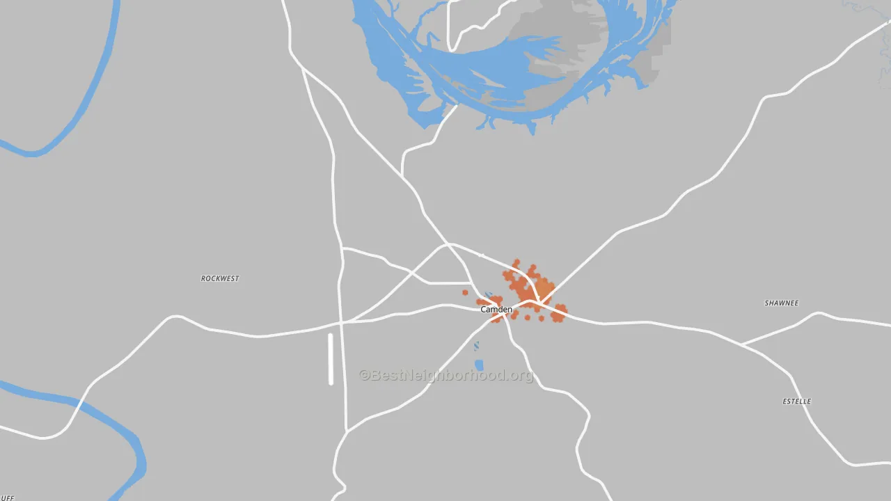 Bike Grade map of 36726, AL