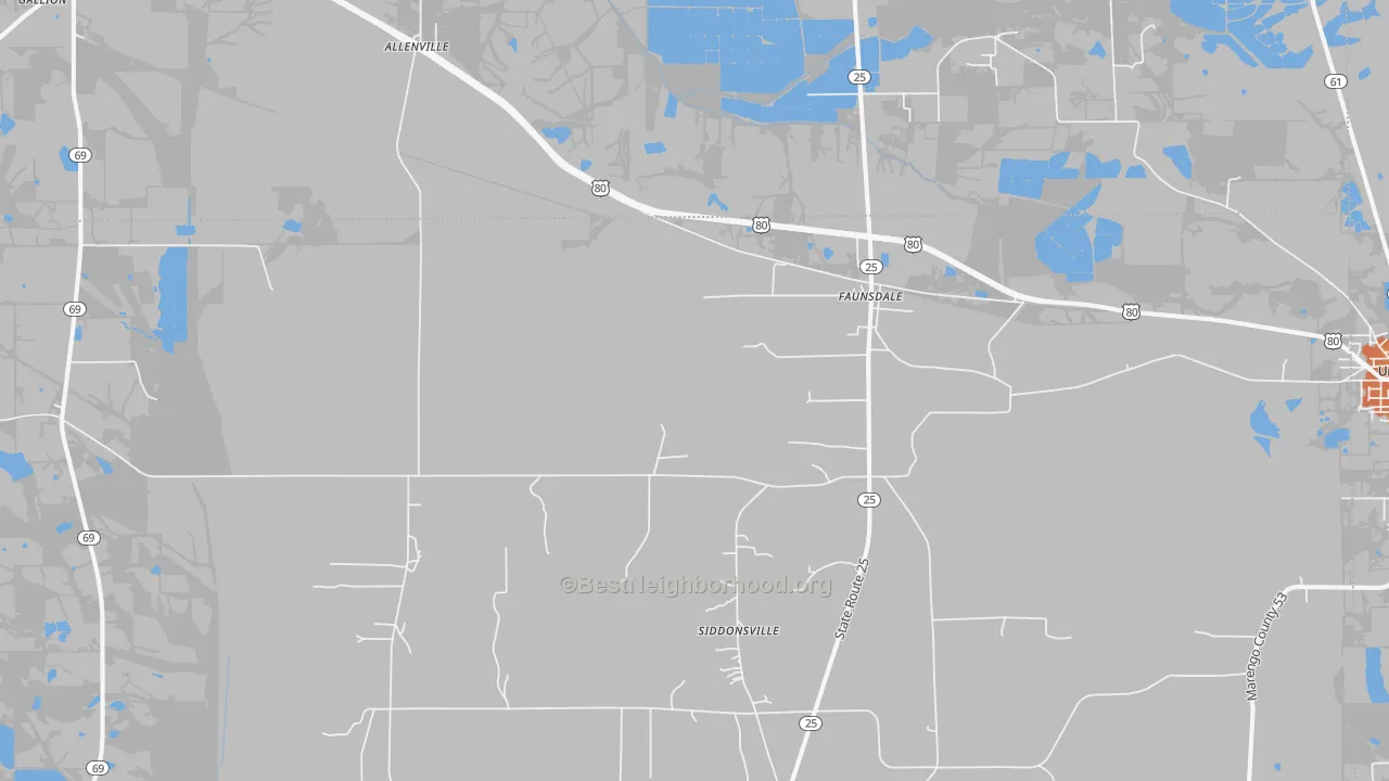 Bike Grade map of 36738, AL