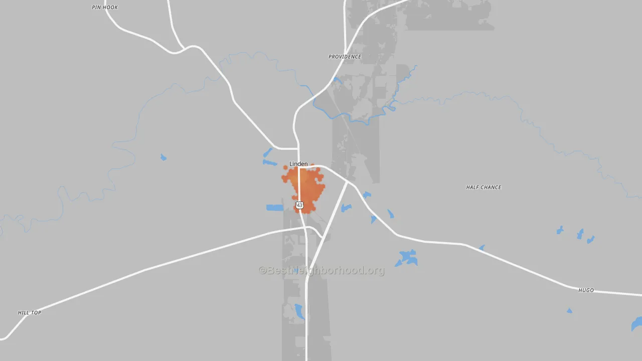 Bike Grade map of 36748, AL