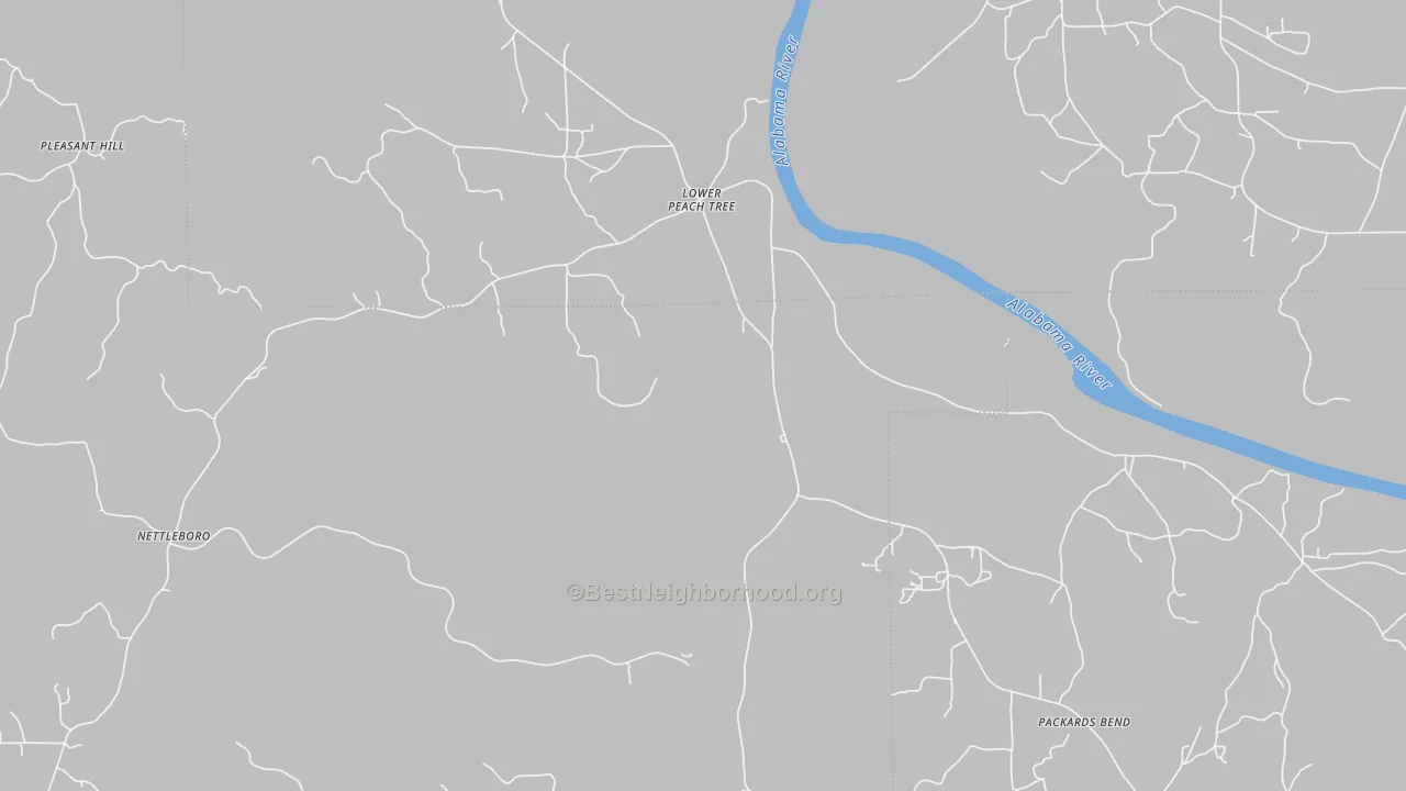 Bike Grade map of 36751, AL